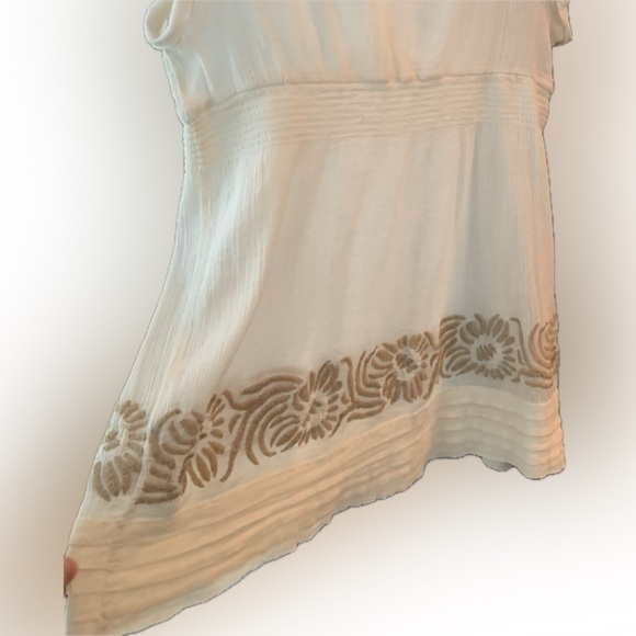 CALVIN KLEIN beige surplice blouse with elastic waste, size xl - Picture 2 of 8